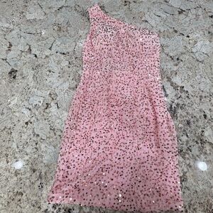 Pink One-Shoulder Sequin Dress
